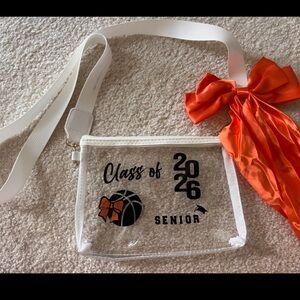 Class of 2026 senior basketball crossbody clear bag